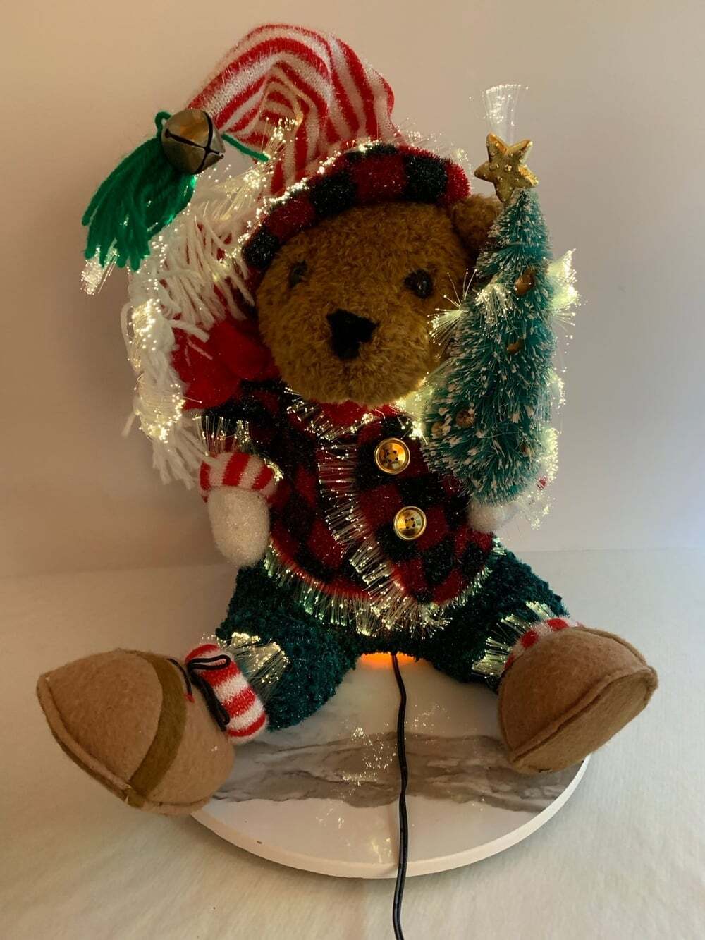 Fiber Optic Light Up Christmas Decoration Bear Avon in box